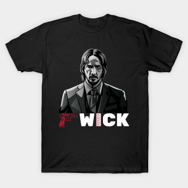 Gun, Bullet, and Wick T-Shirt by Aldrvnd